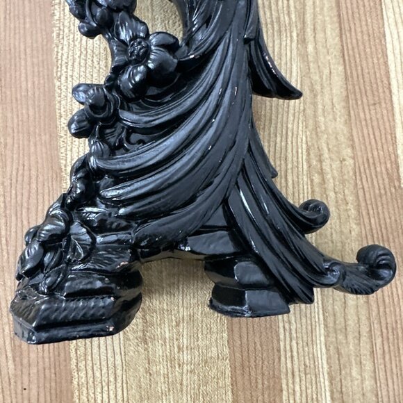 Black Peacock Peahen Bird Tall Vintage USA Hollywood Regency - Picture 5 of 16